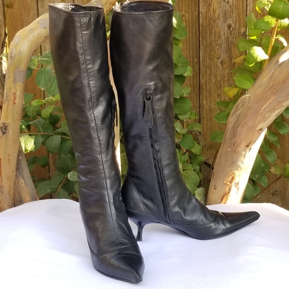 Giuseppe Zanotti gorgeous kitten heels tall knee high leather boots Size 36 - Picture 6 of 16